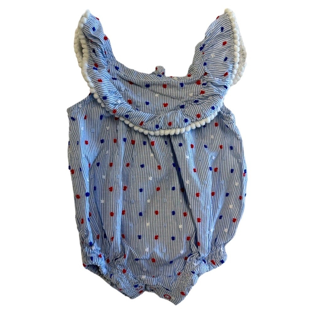 5/$30 Cat & Jack red white blue baby girl romper​